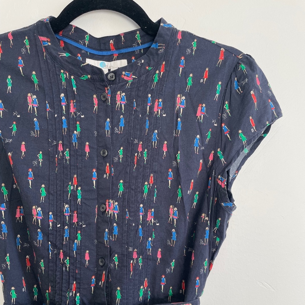 Boden People Print Midi Dress (size 8)